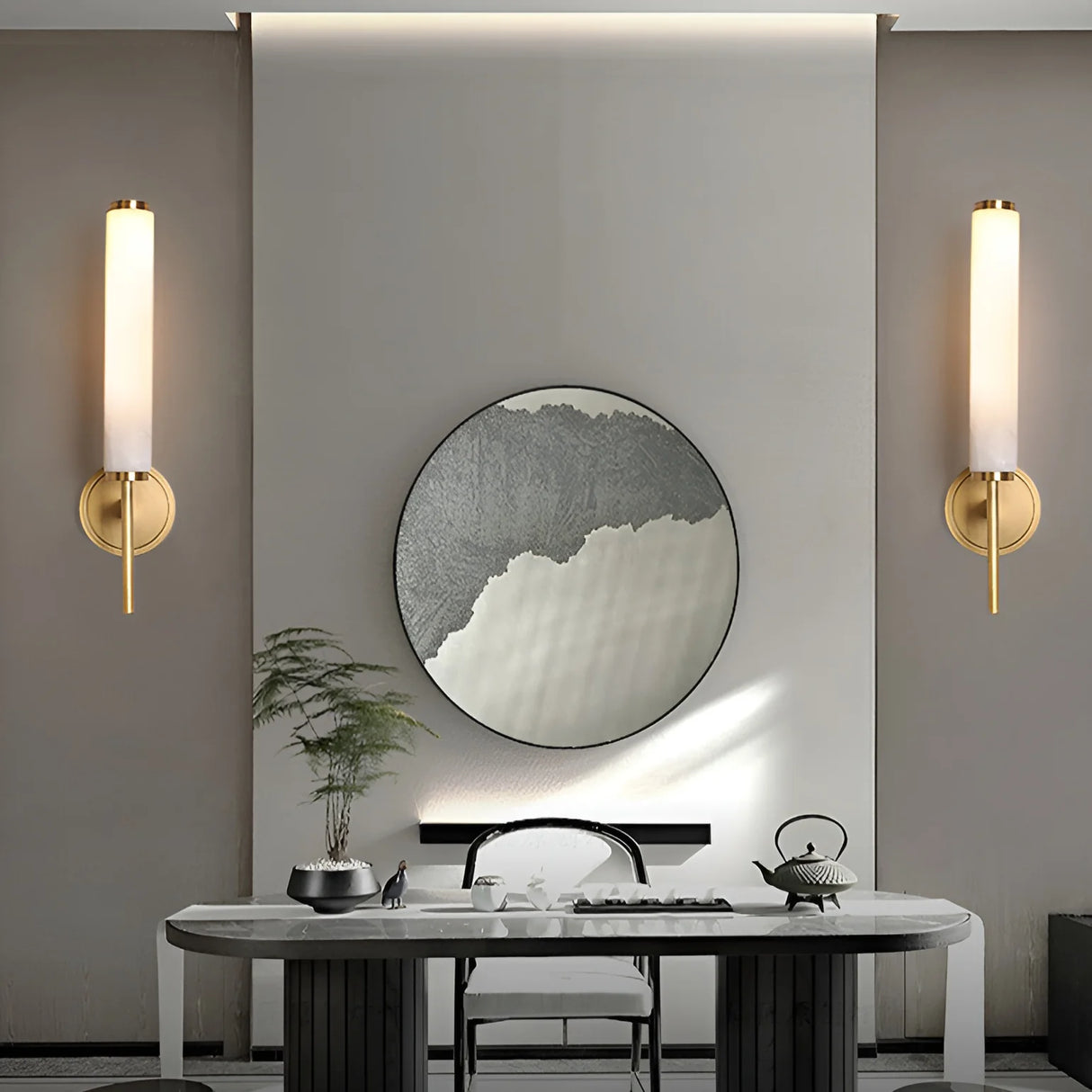 Brindisi Alabaster Candle Style Wall Lamp