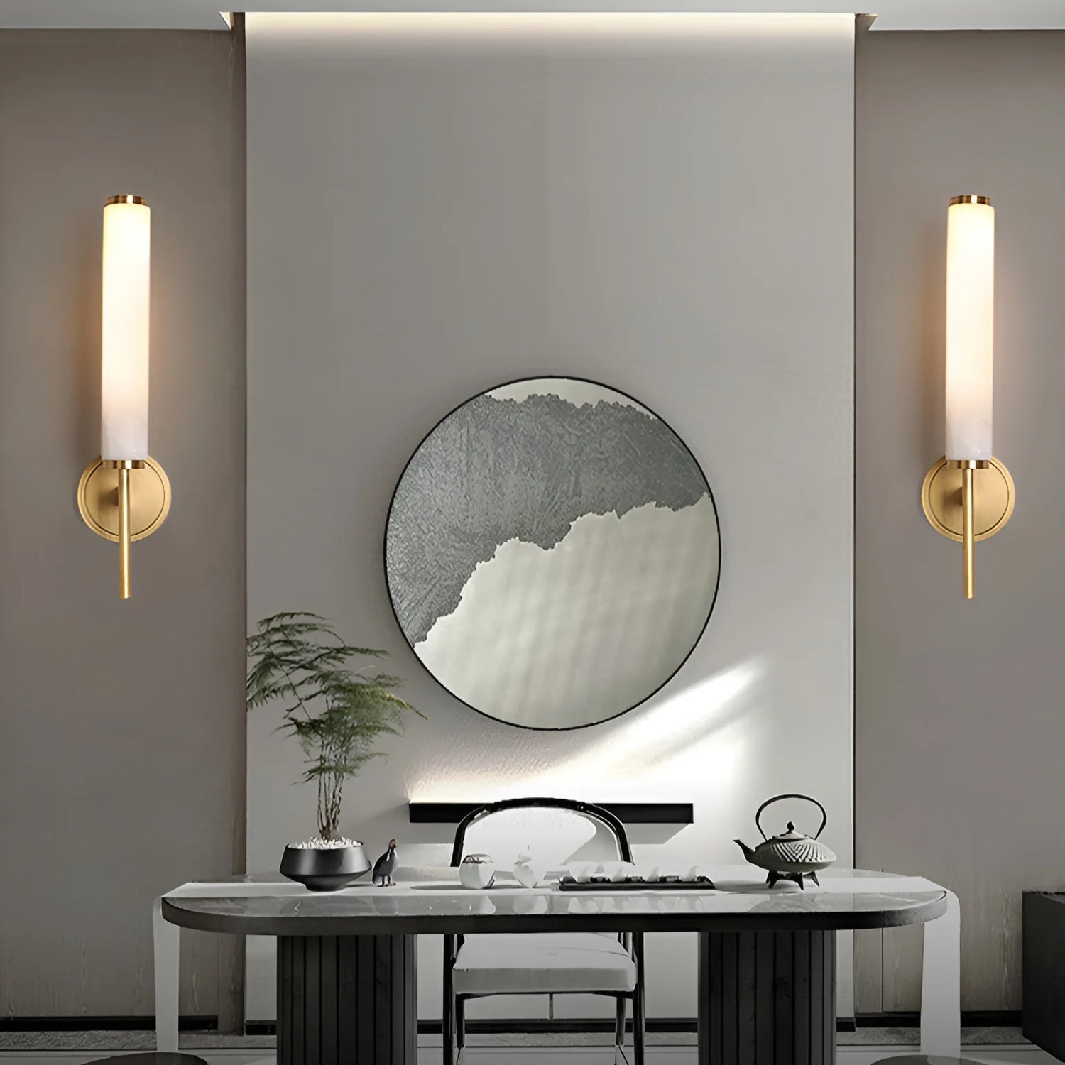 Brindisi Alabaster Candle Style Wall Lamp