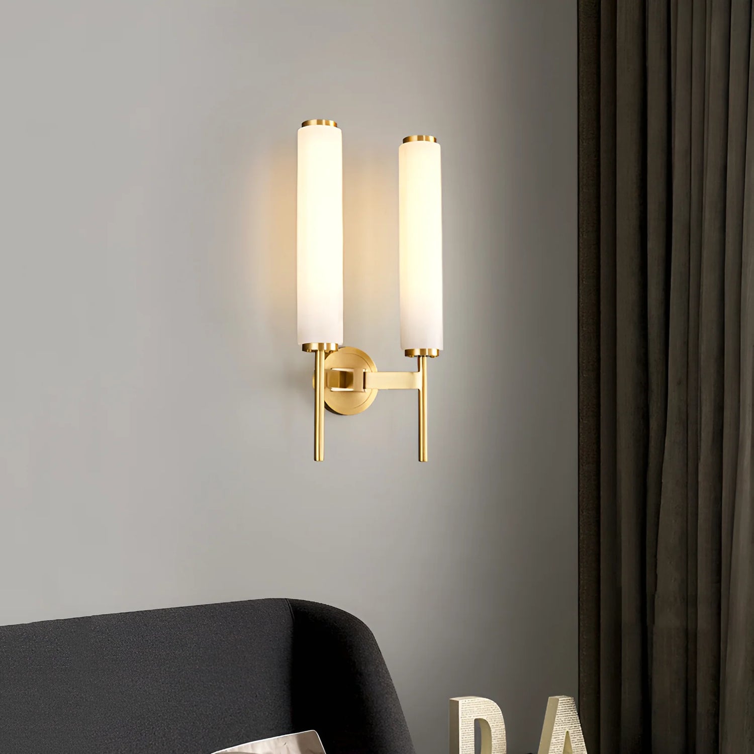 Brindisi Alabaster Candle Style Wall Lamp