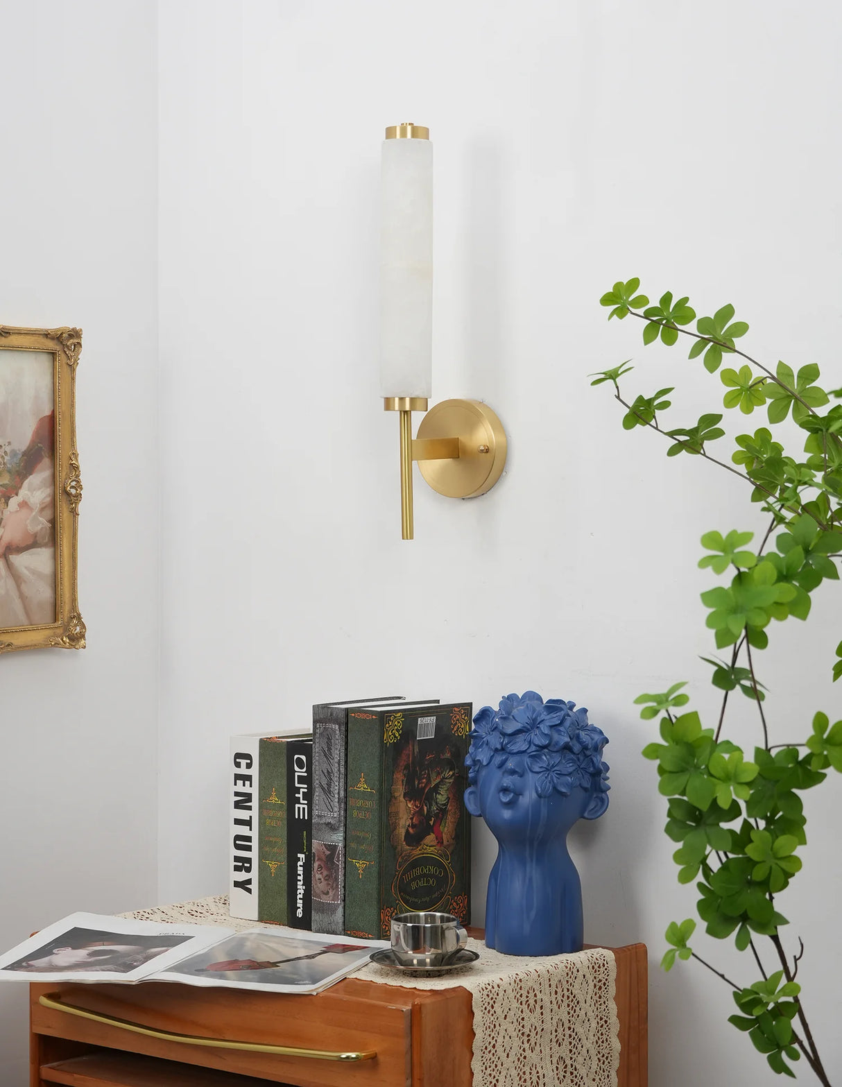 Brindisi Alabaster Candle Style Wall Lamp