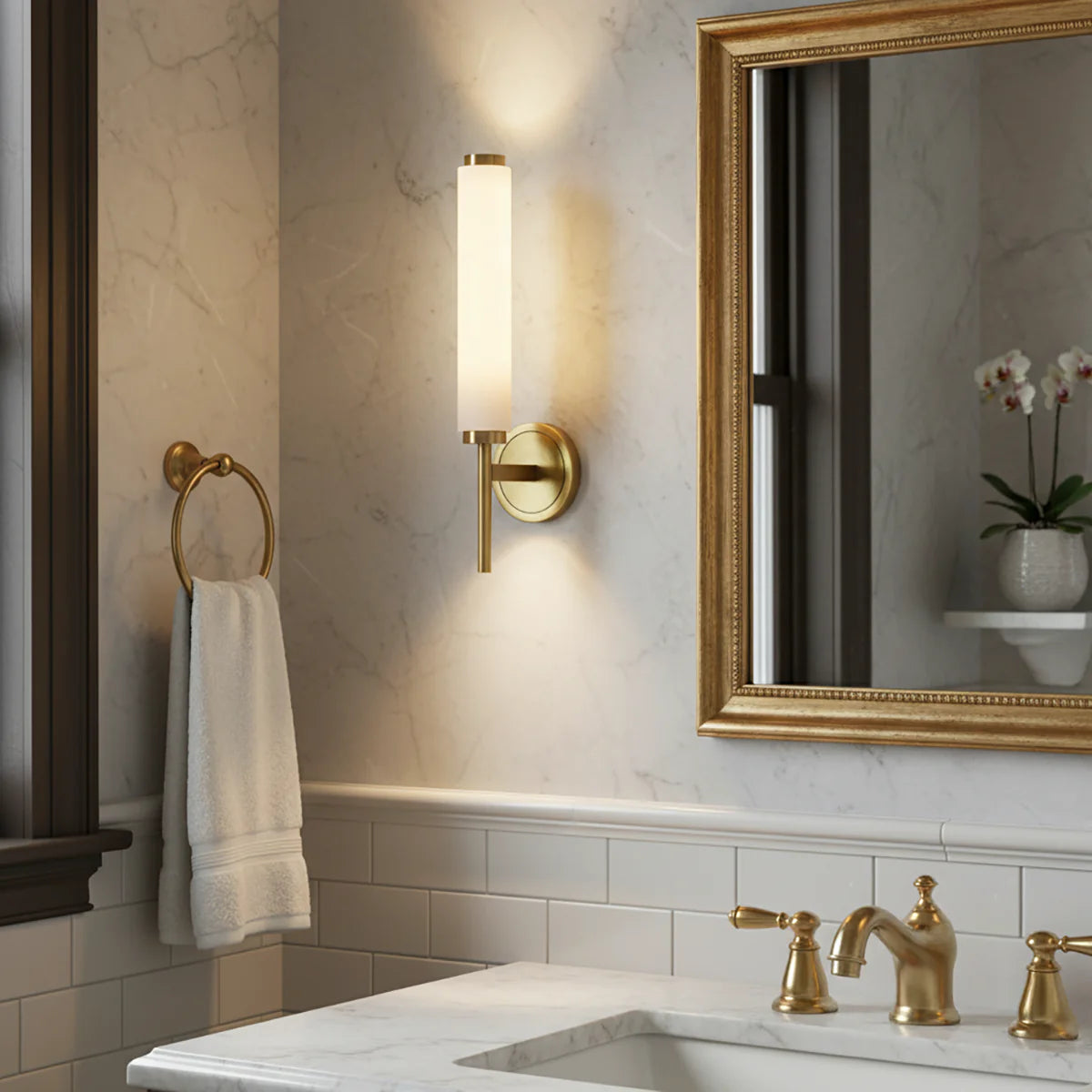 Brindisi Alabaster Candle Style Wall Lamp