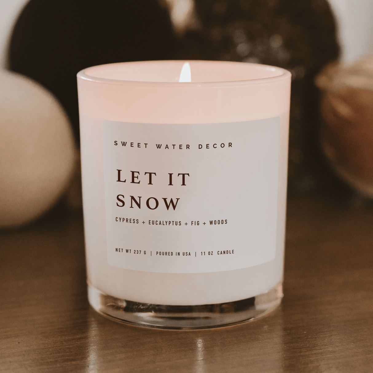 Let It Snow Soy Candle - White Jar - 11 oz