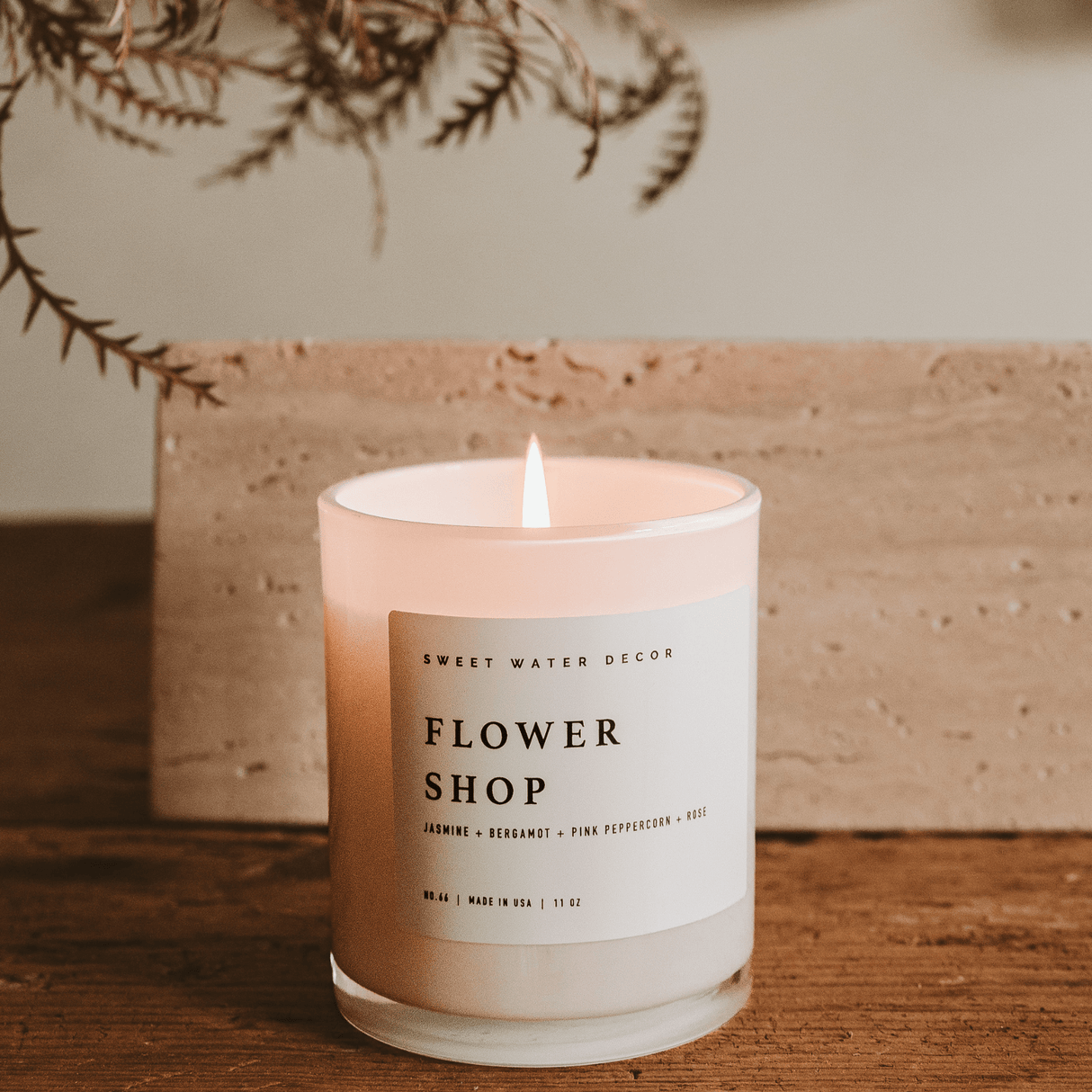Flower Shop Soy Candle - White Jar - 11 oz