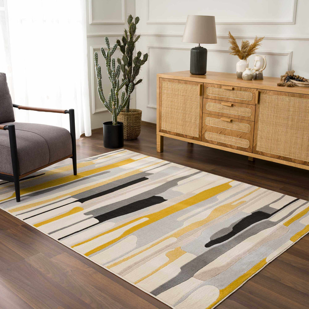 Southfields Mustard Modern Rug