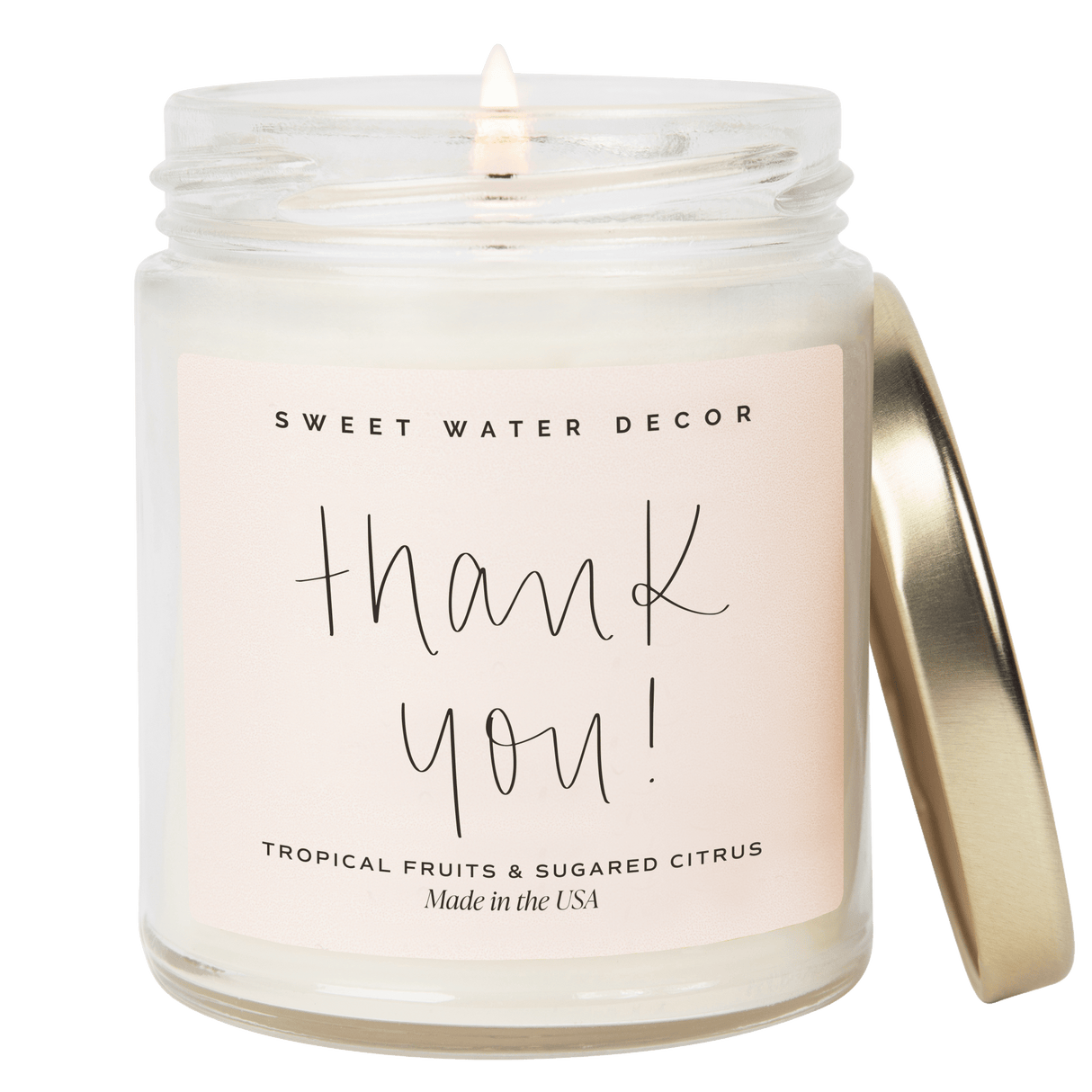 Thank You! Soy Candle - Clear Jar - 9 oz (Island Air)