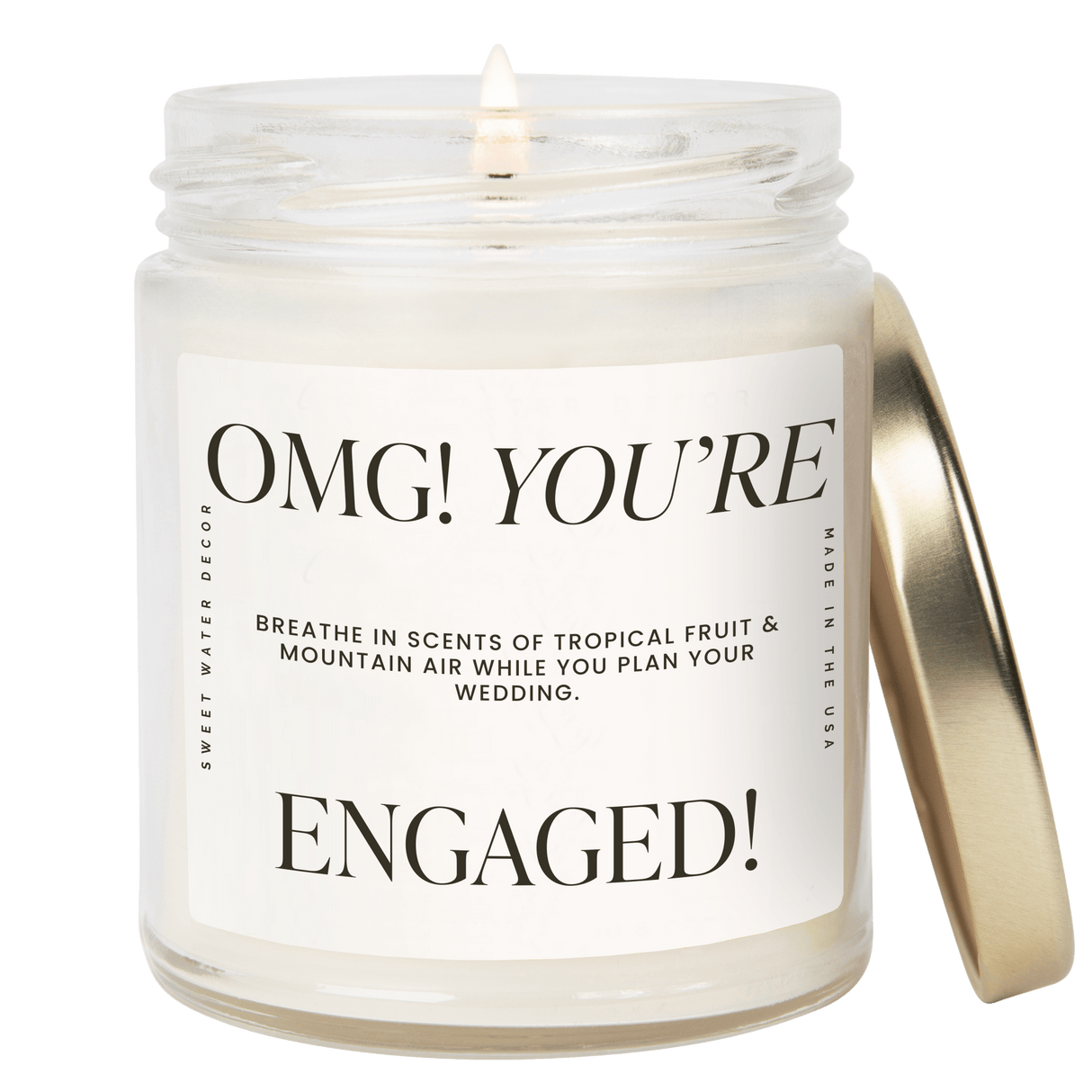 OMG! You're Engaged! Soy Candle - Large Quote Label - 9 oz