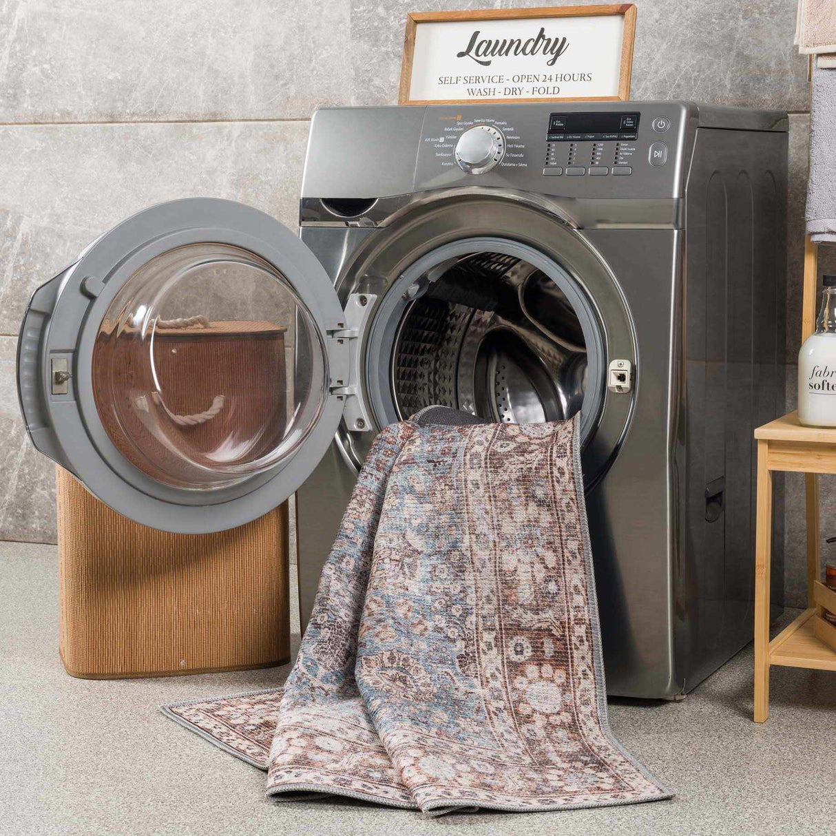 Dauis Blue Persian Style Washable Rug - Promo