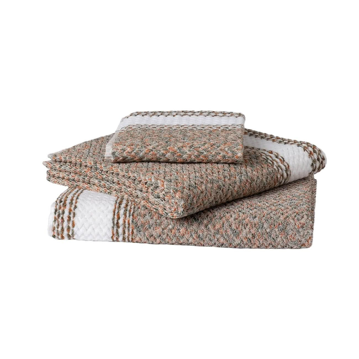 Chevron Orange Green Ivory Melange - Linen/Cotton