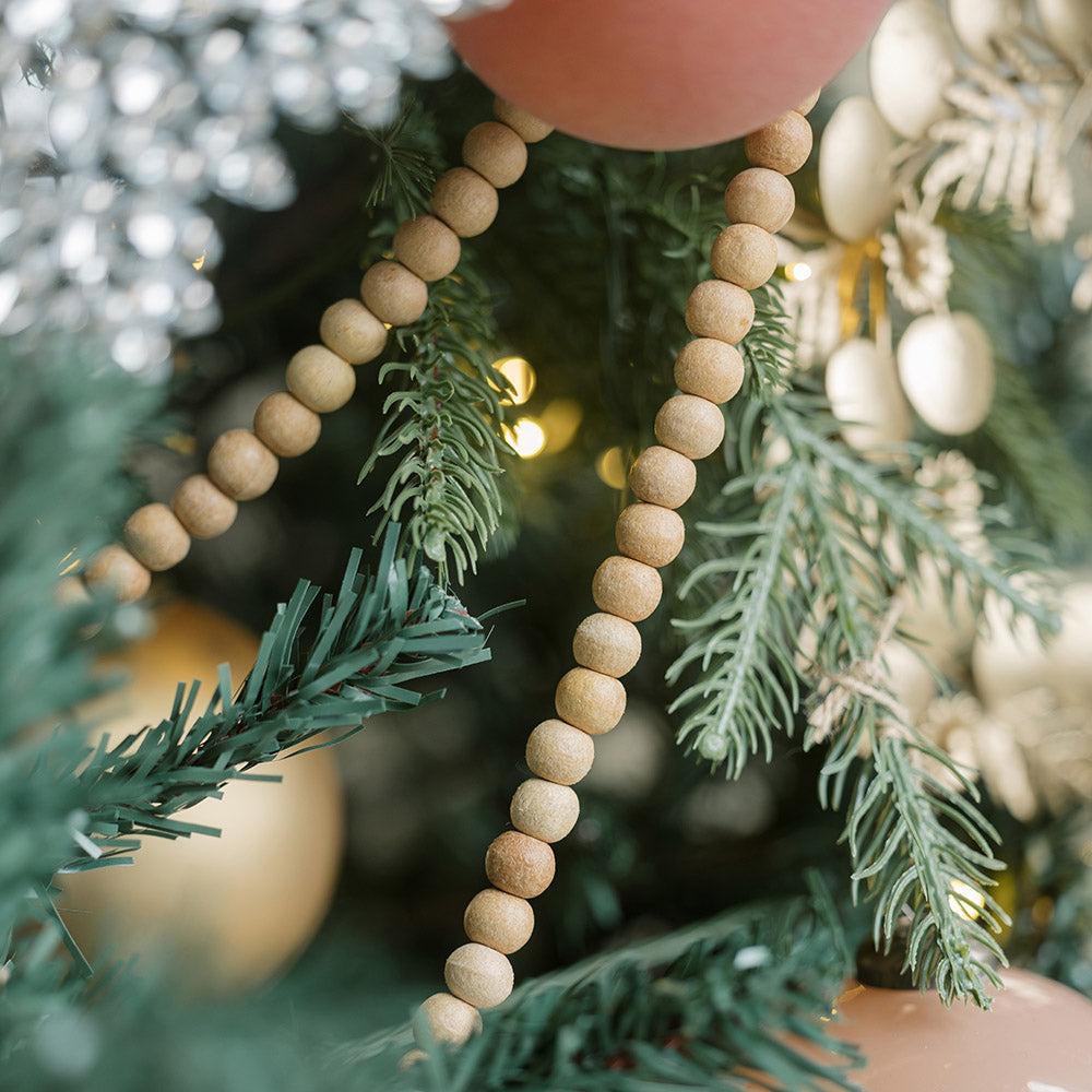 8’ Natural Wood Bead Garland