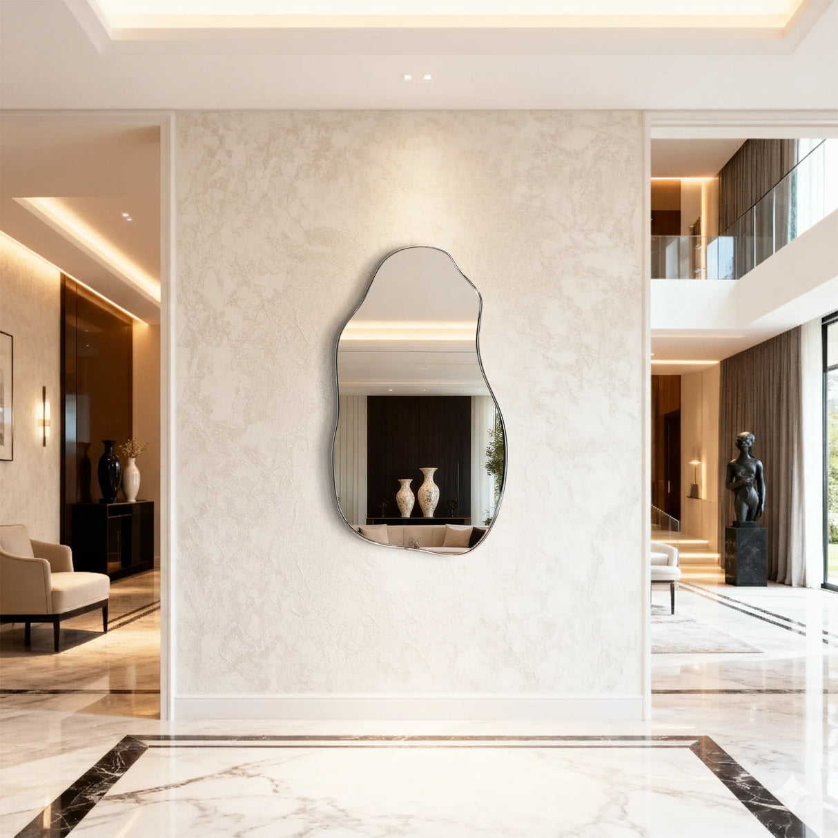 Chrome Irregular Mirror