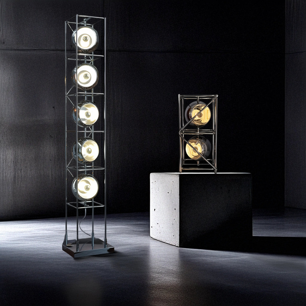 Chrome Spheres Bauhaus Lamp