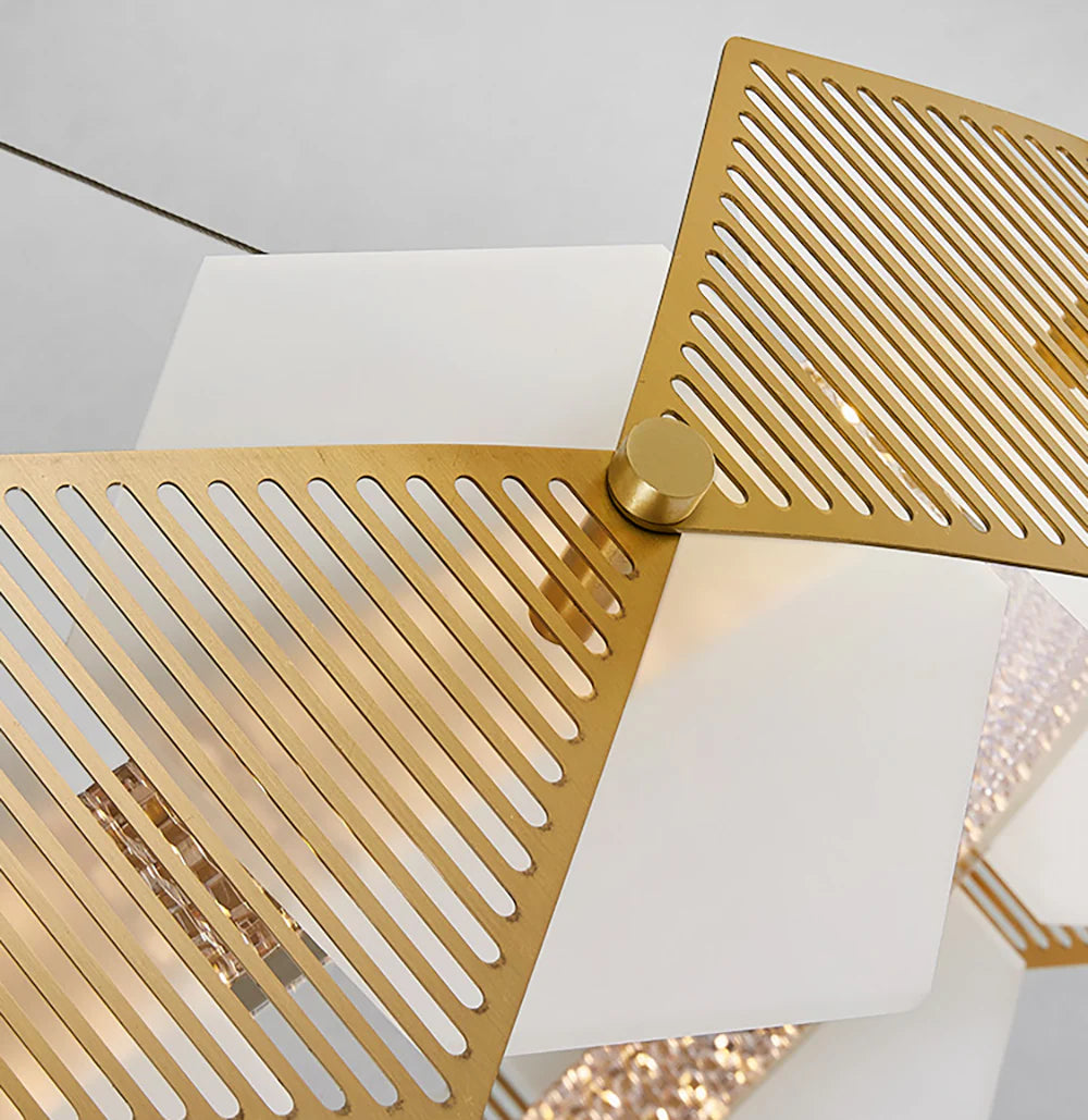 Circular Rote Alabaster Diamond Chandelier