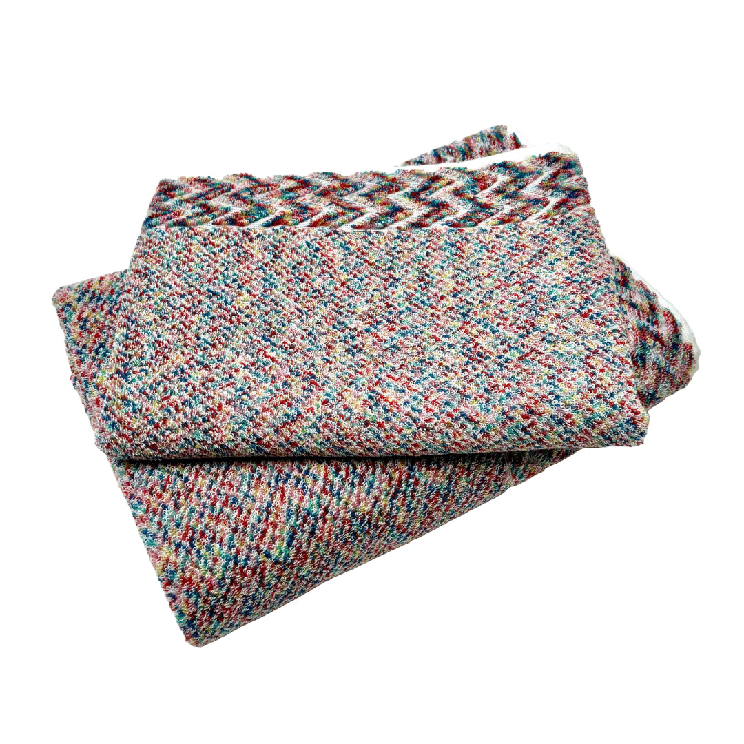 Watercolors Coral Blue Yellow Green Melange Tweed