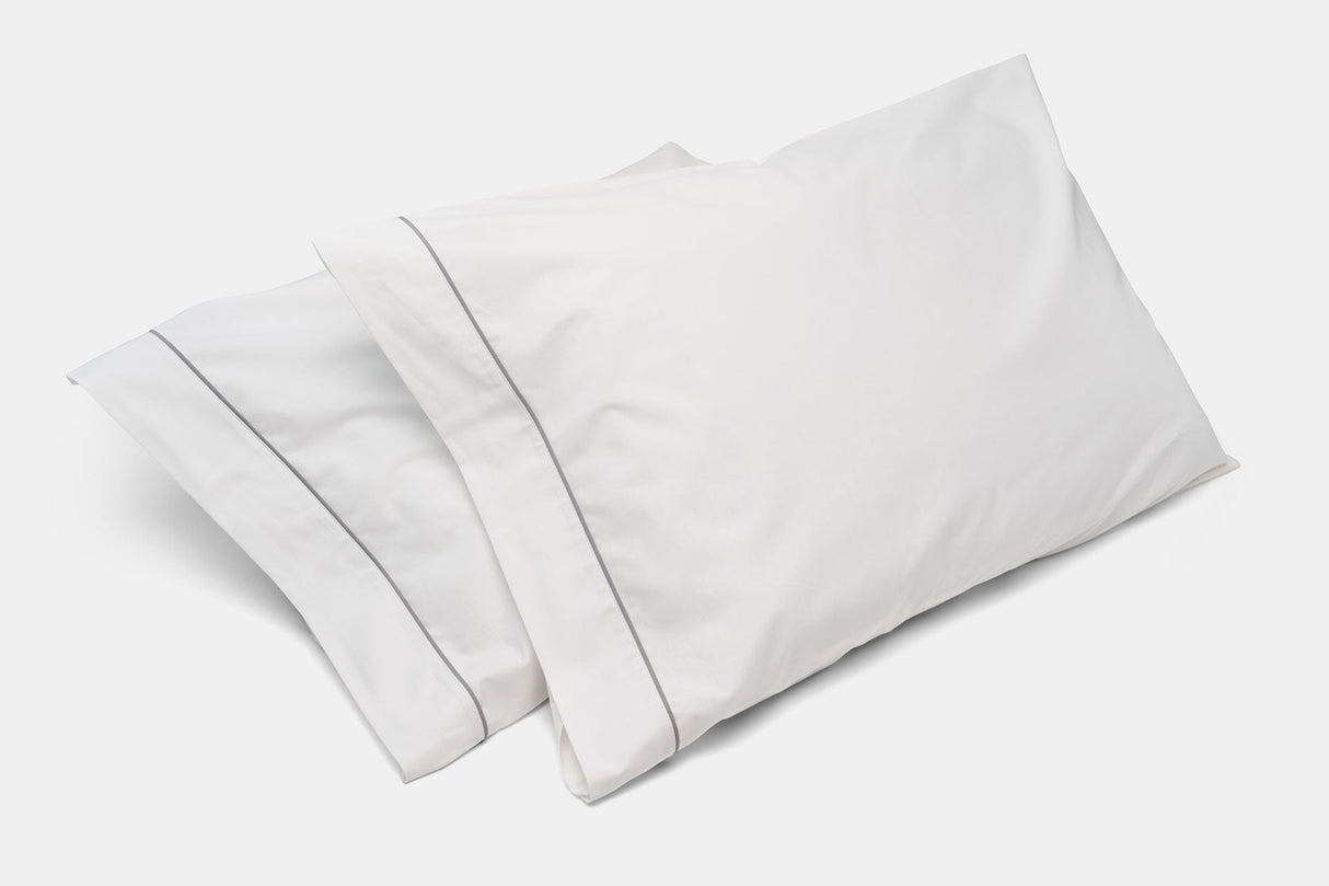 Cotton Bed Pillowcases with Classic Piping Design