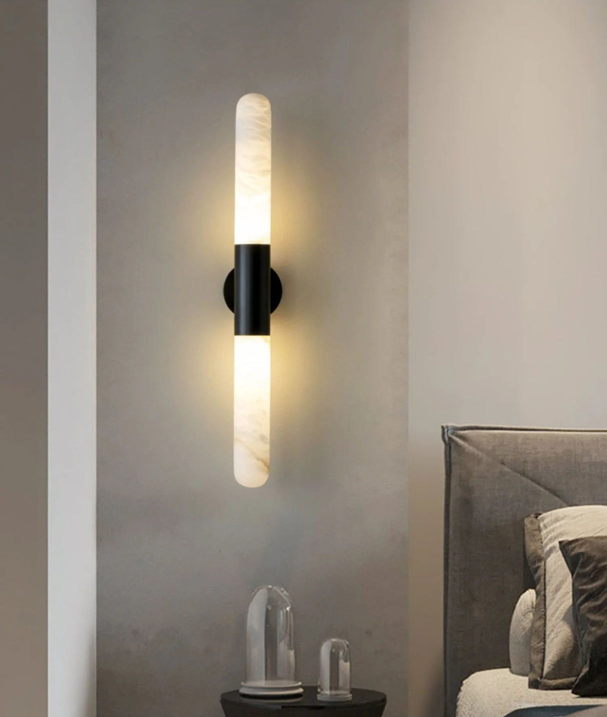 Cylindrical Alabaster Slim Wall Lamp