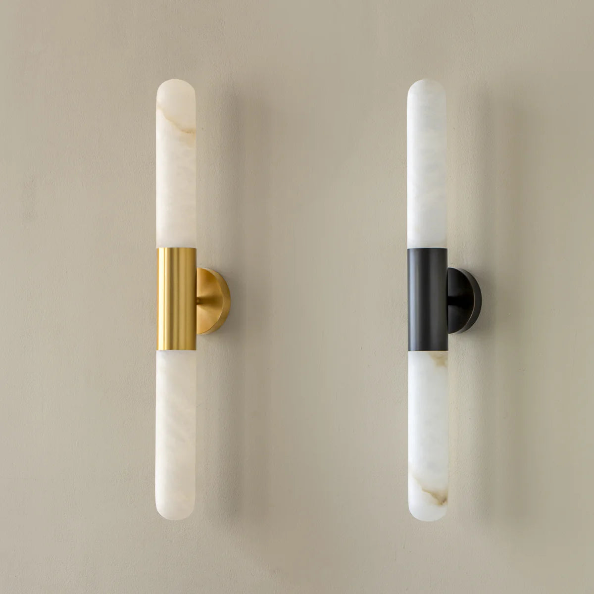 Cylindrical Alabaster Slim Wall Lamp