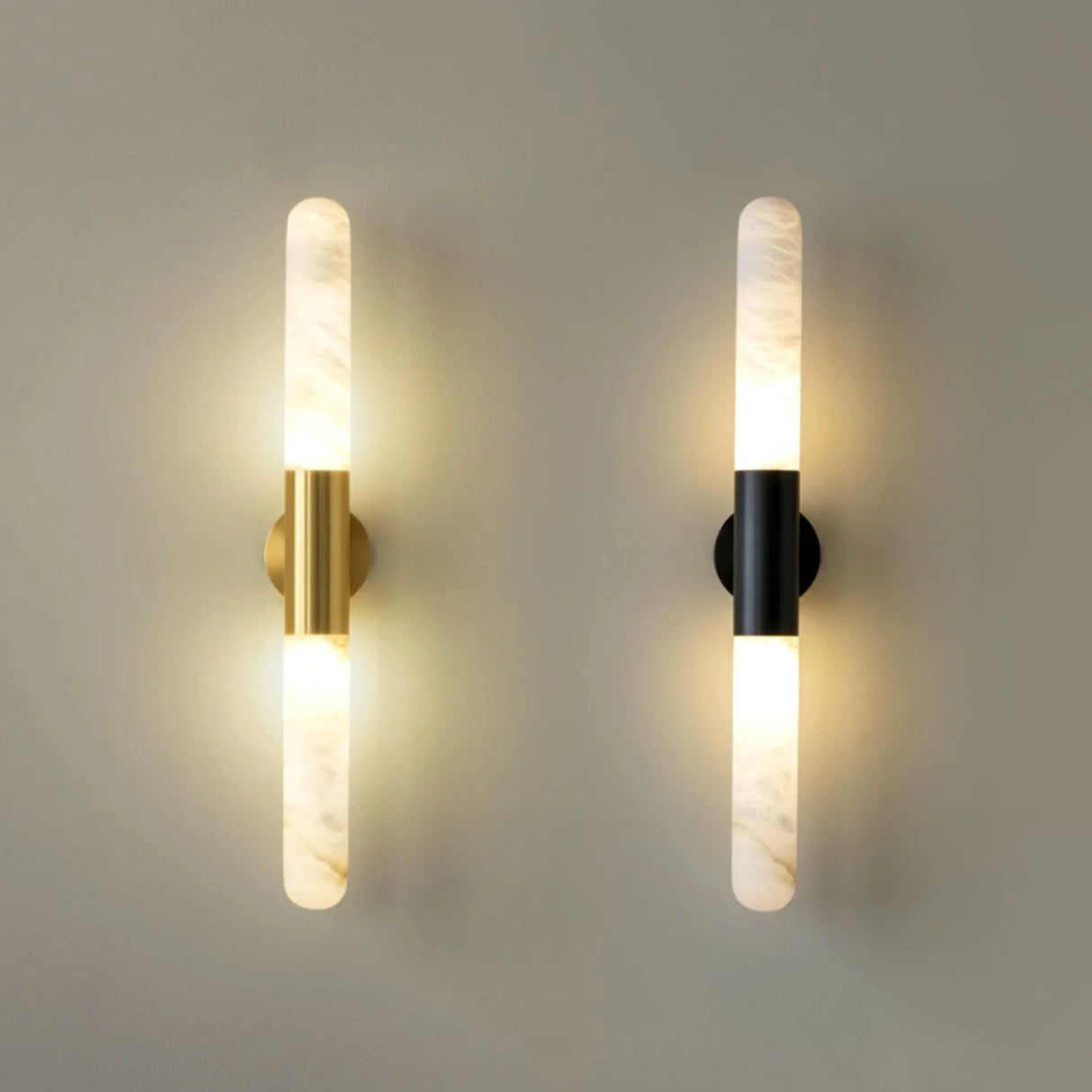 Cylindrical Alabaster Slim Wall Lamp