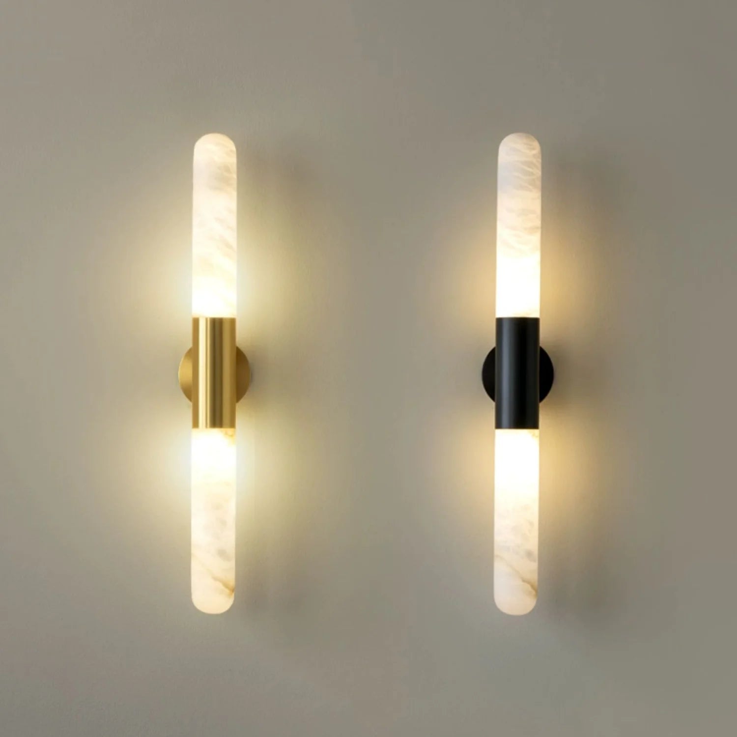 Cylindrical Alabaster Slim Wall Lamp