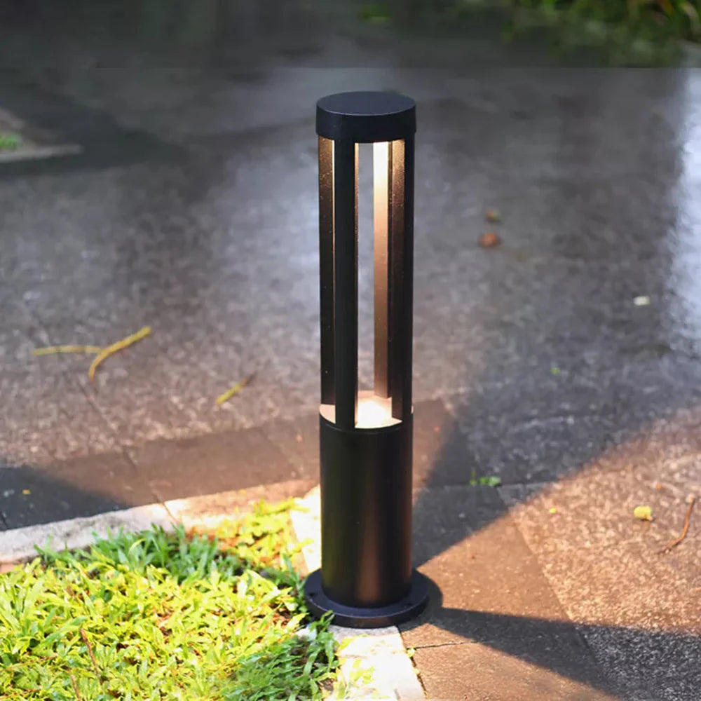 Cylindrical Black Garden Outdoor Light