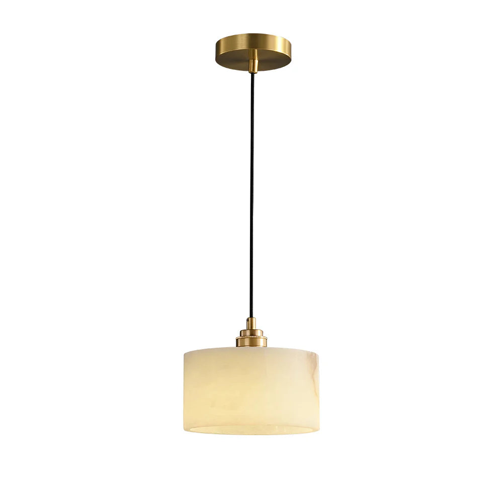 Cylindrical Alabaster Pendant Light