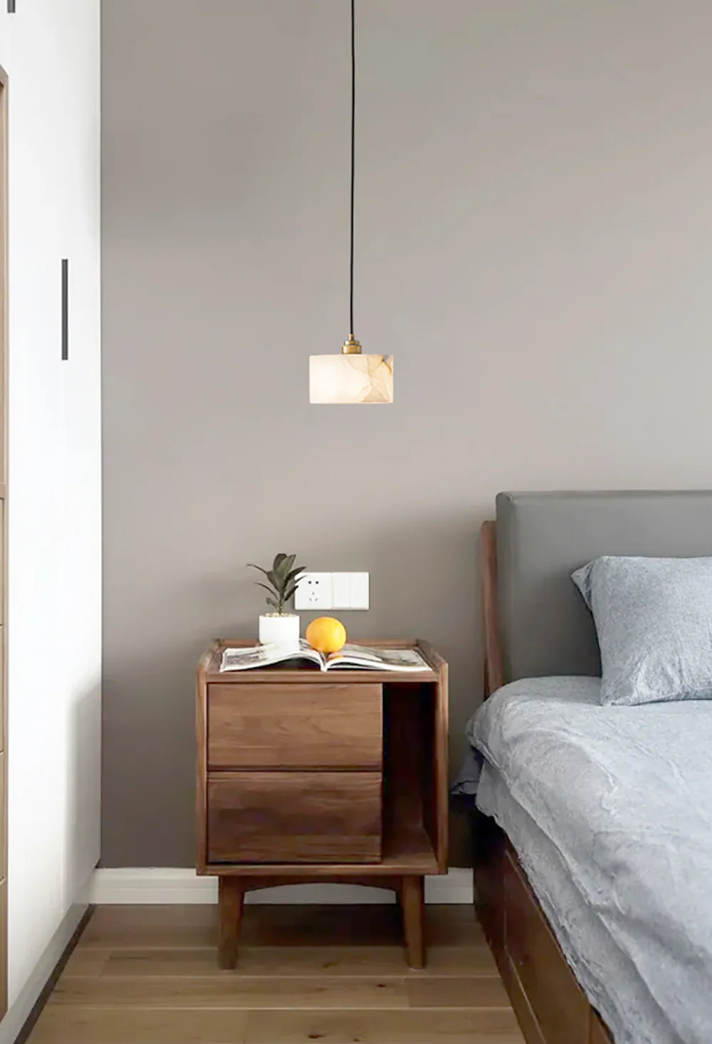 Cylindrical Alabaster Pendant Light