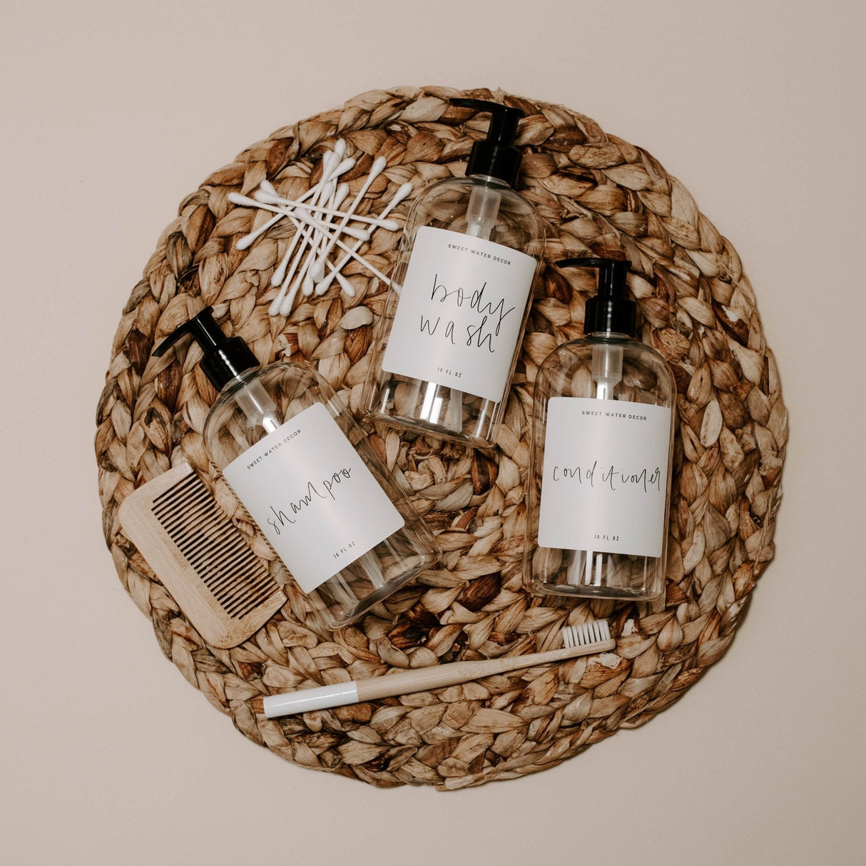 16oz Clear Plastic Conditioner Dispenser - White Label