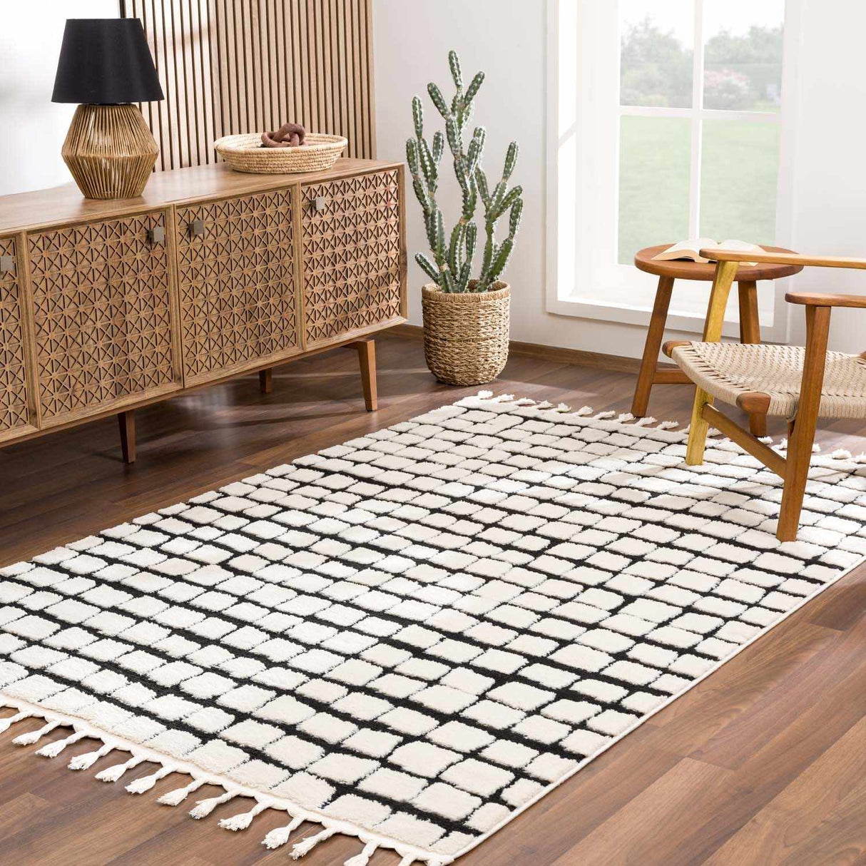 Teshi Plush Grid Area Rug - Promo