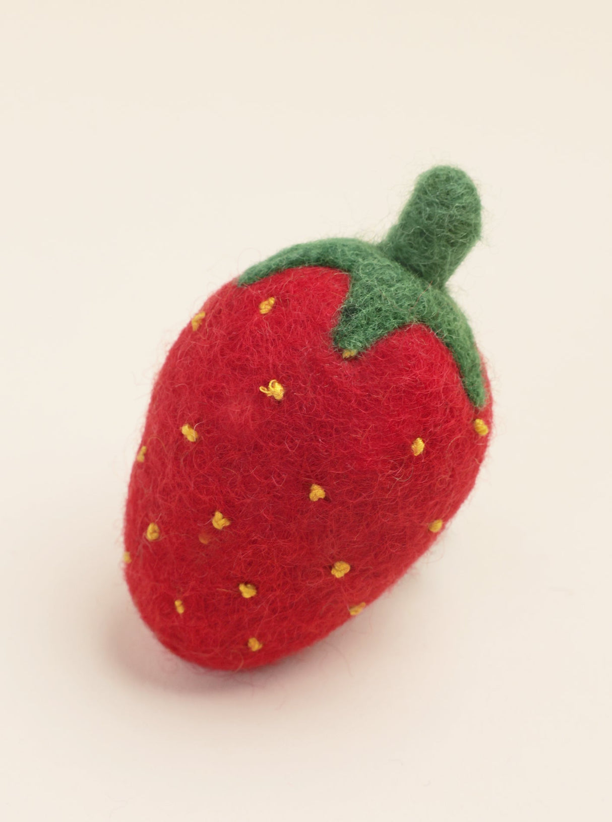 RED STRAWBERRY WOOL DOG TOY