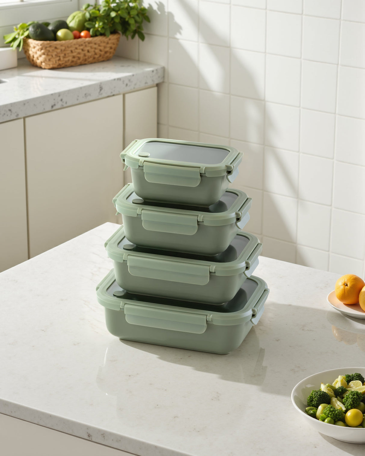 Stoneware Container - Sage Green