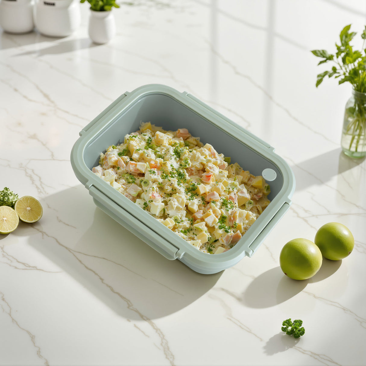 Stoneware Container - Sage Green