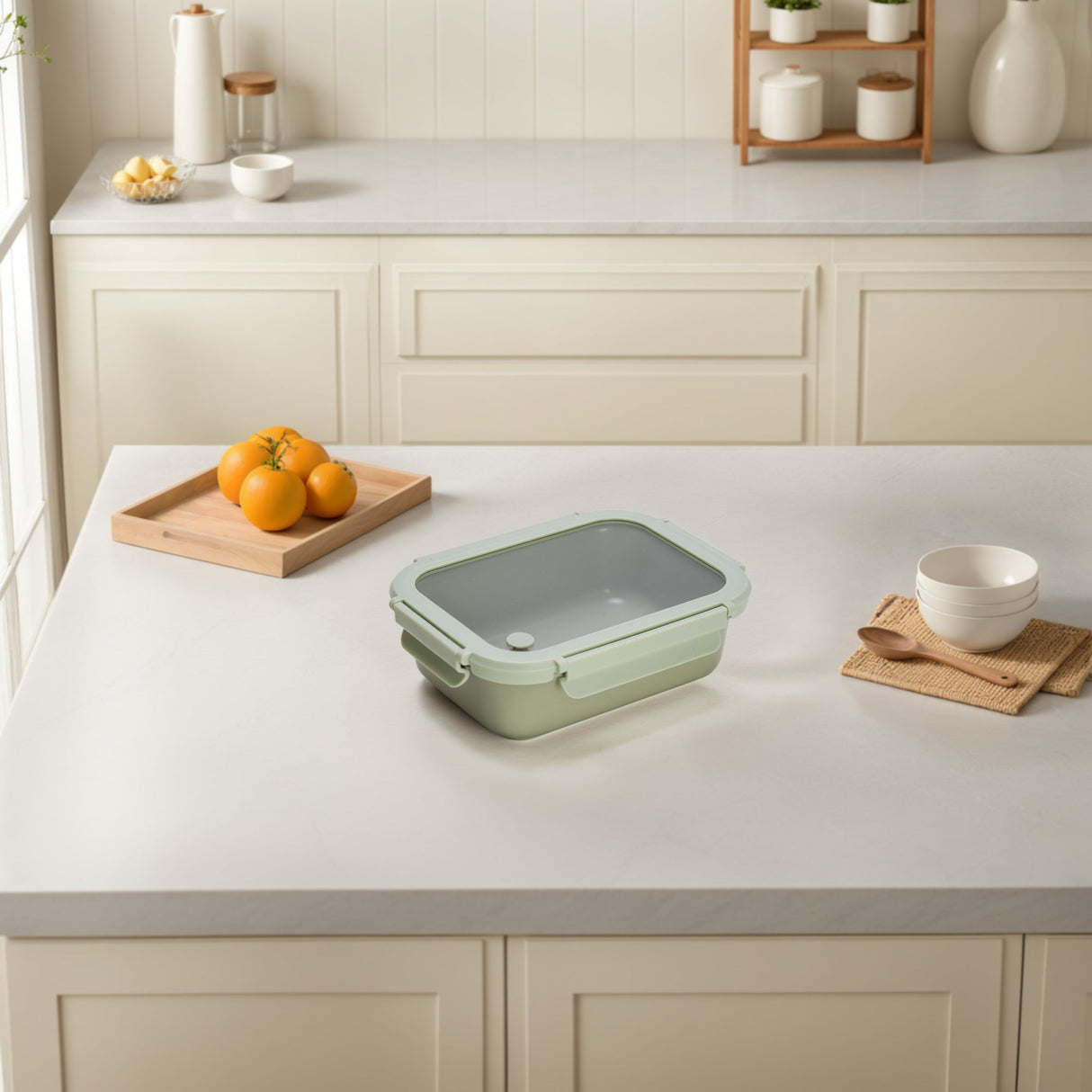 Stoneware Container - Sage Green