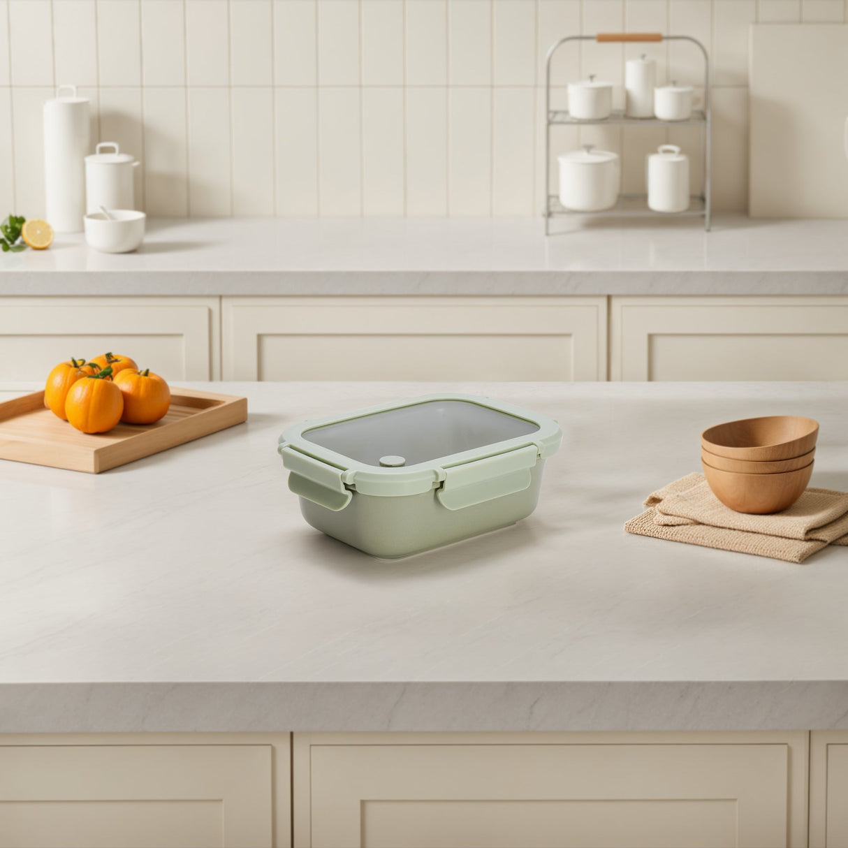 Stoneware Container - Sage Green