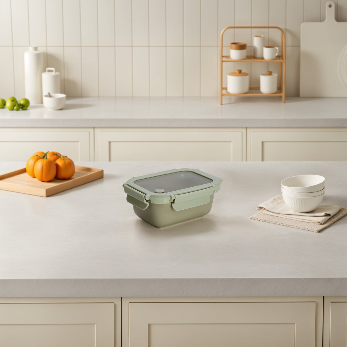 Stoneware Container - Sage Green