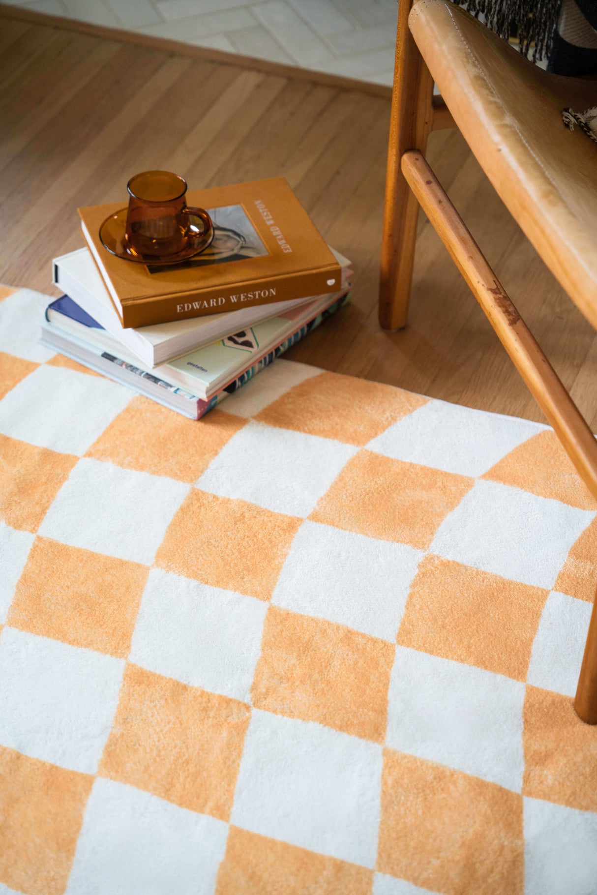 Yellow Wavy Checkered Rug