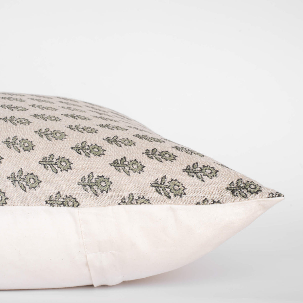 Mori Block Printed Pillow Cover | Sage Green