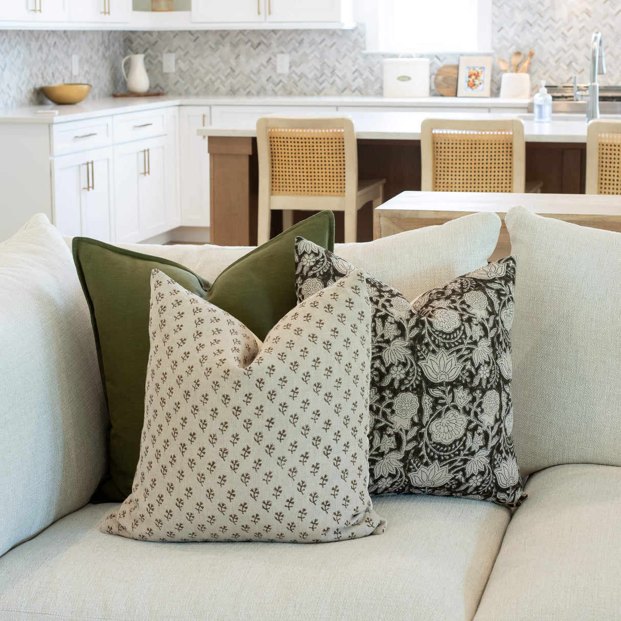 Tierra Block Printed Pillow Cover | Brown