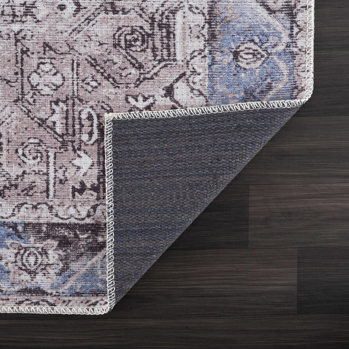 Rosman Blue&Beige - Promo Washable Area Rug - Clearance