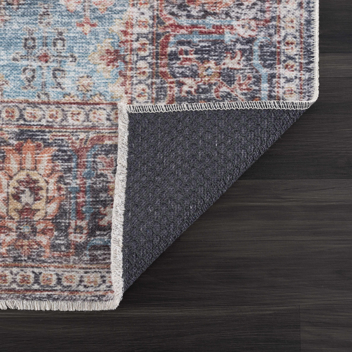 Blue Burgundy Holi-2302 Washable Area Rug