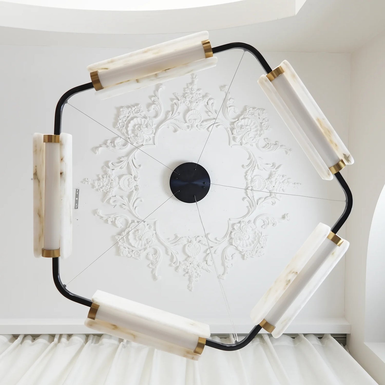 Delia Rectangular Alabaster Chandelier