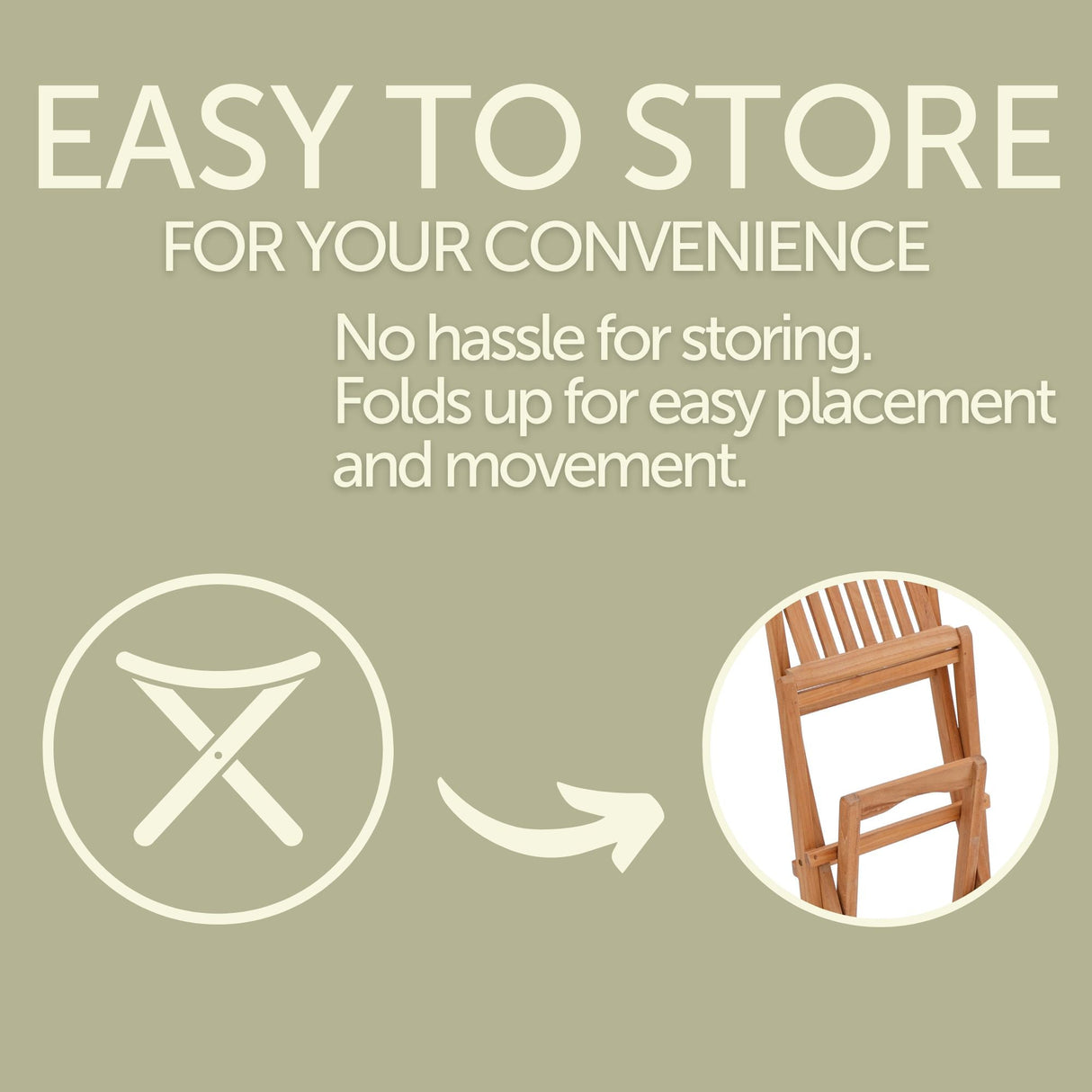 Emmett Natural Teak Indoor/Outdoor Folding Bar Stool