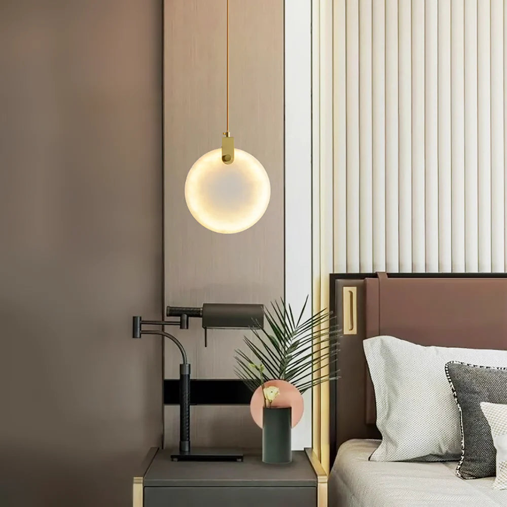 Disc Harvest Alabaster Chandelier