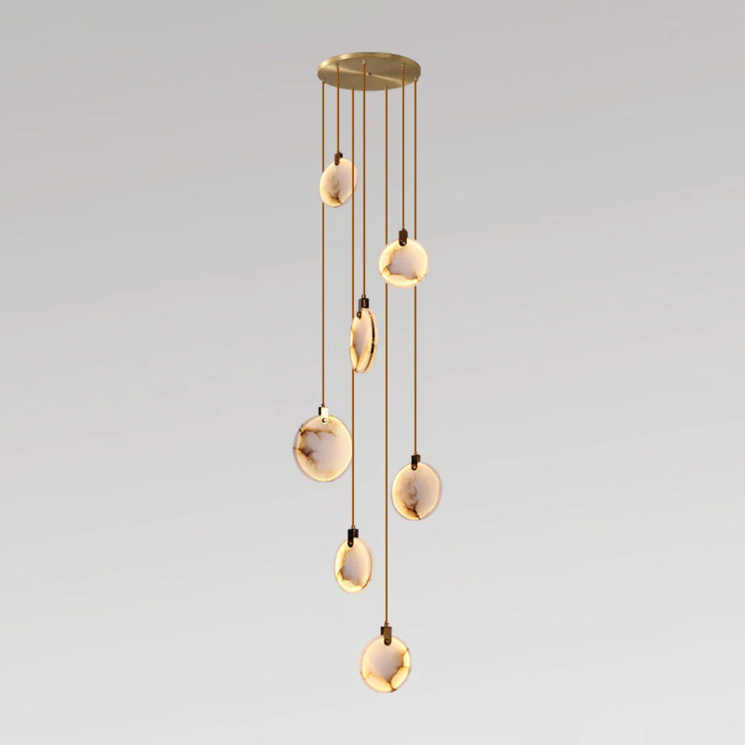 Disc Harvest Alabaster Chandelier