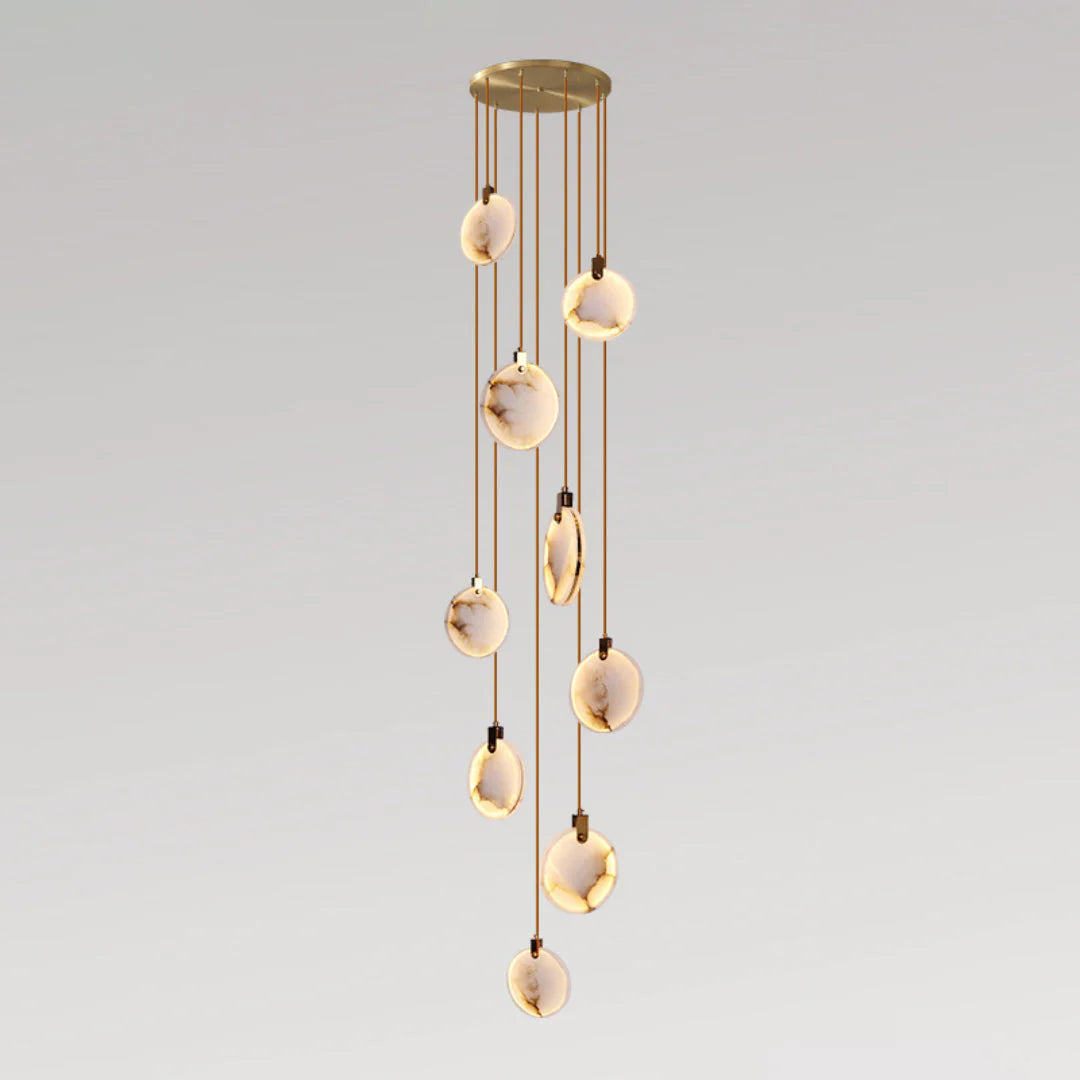 Disc Harvest Alabaster Chandelier