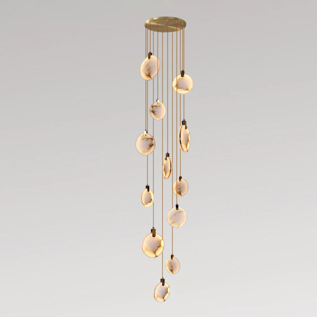 Disc Harvest Alabaster Chandelier