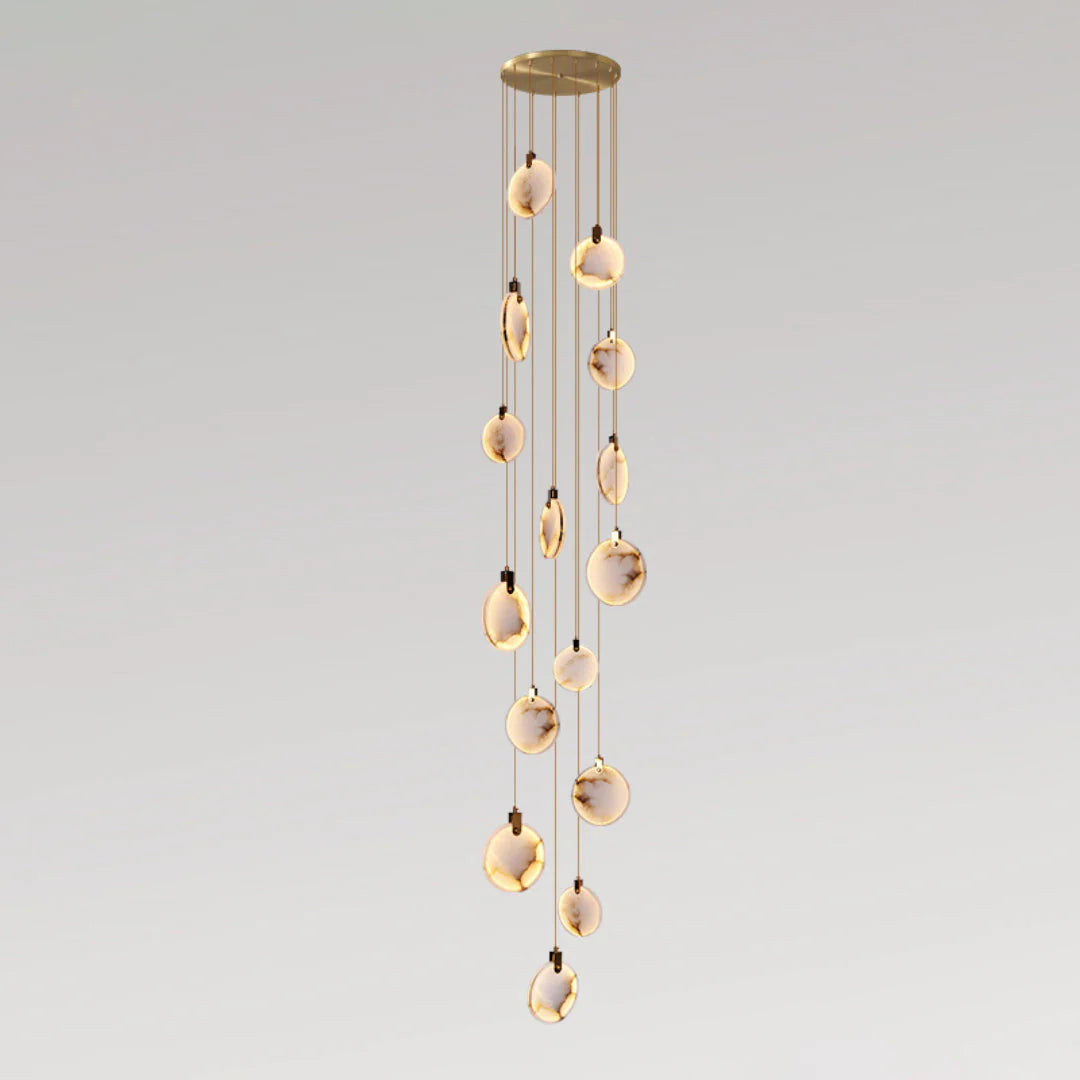 Disc Harvest Alabaster Chandelier