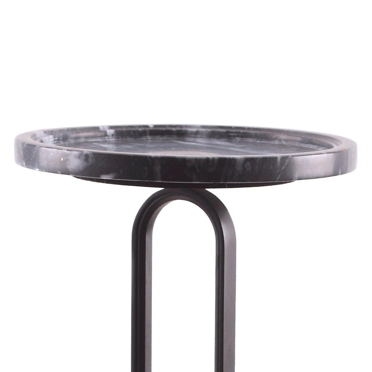 12" Black Round Side Table