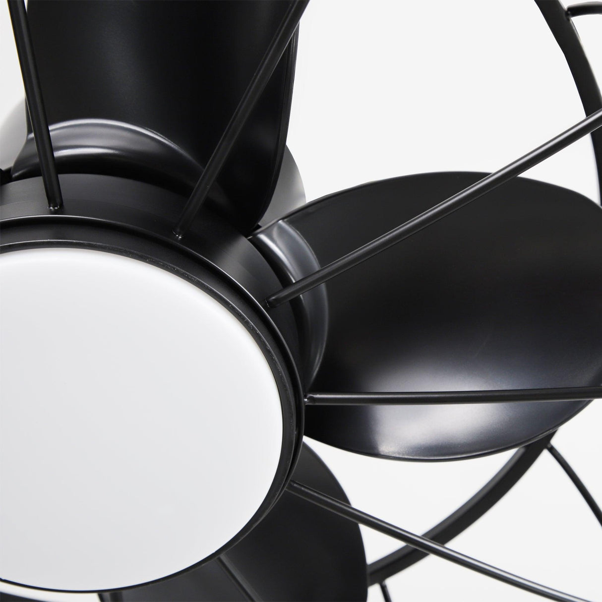 20 Inch Vistula Outdoor DC Motor Black Industrial Hanging Buckle Downrod Ceiling Fan with Light