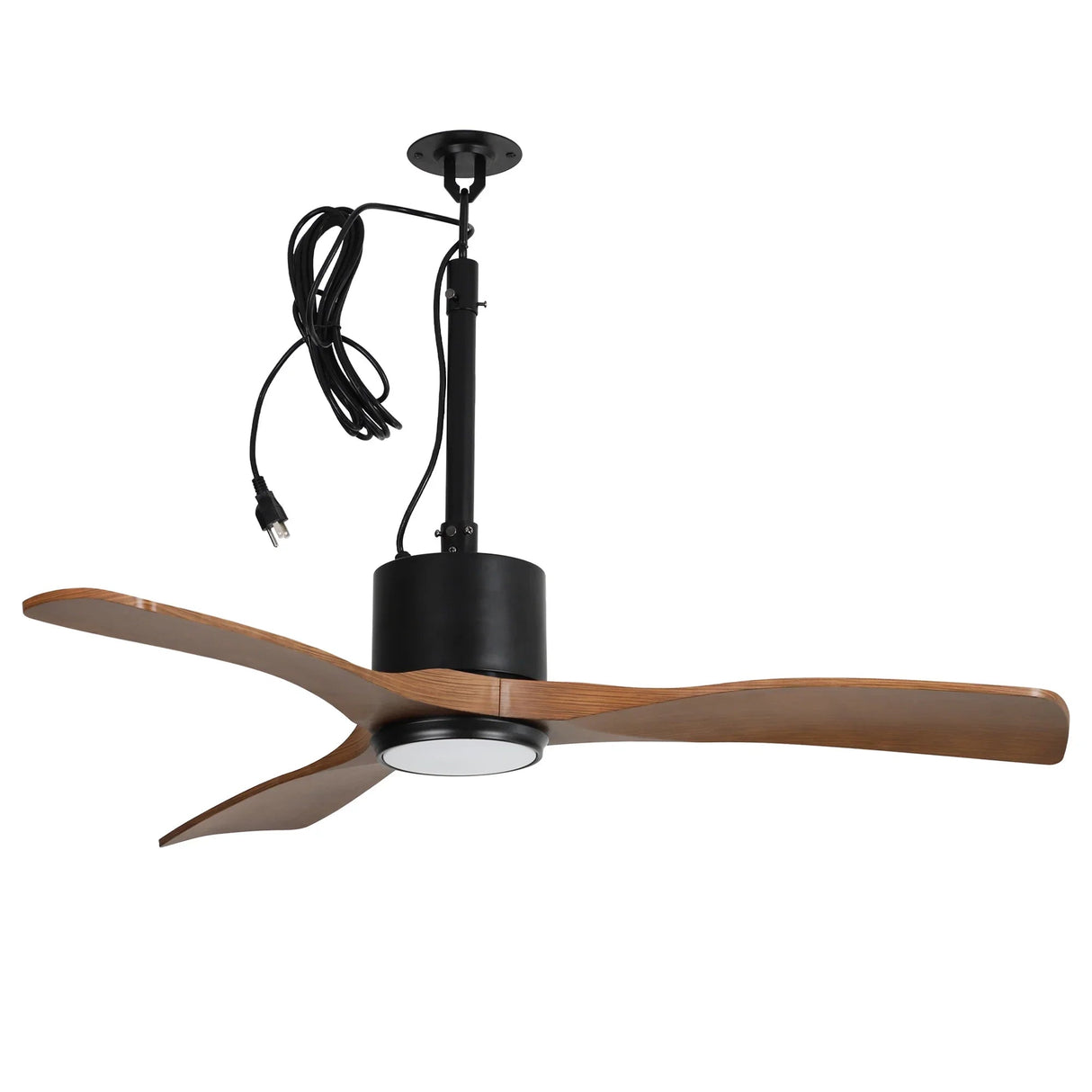 42 Inch Patio Guard IP65 Outdoor DC Motor Black Modern Hanging Buckle Downrod Ceiling Fan with Light