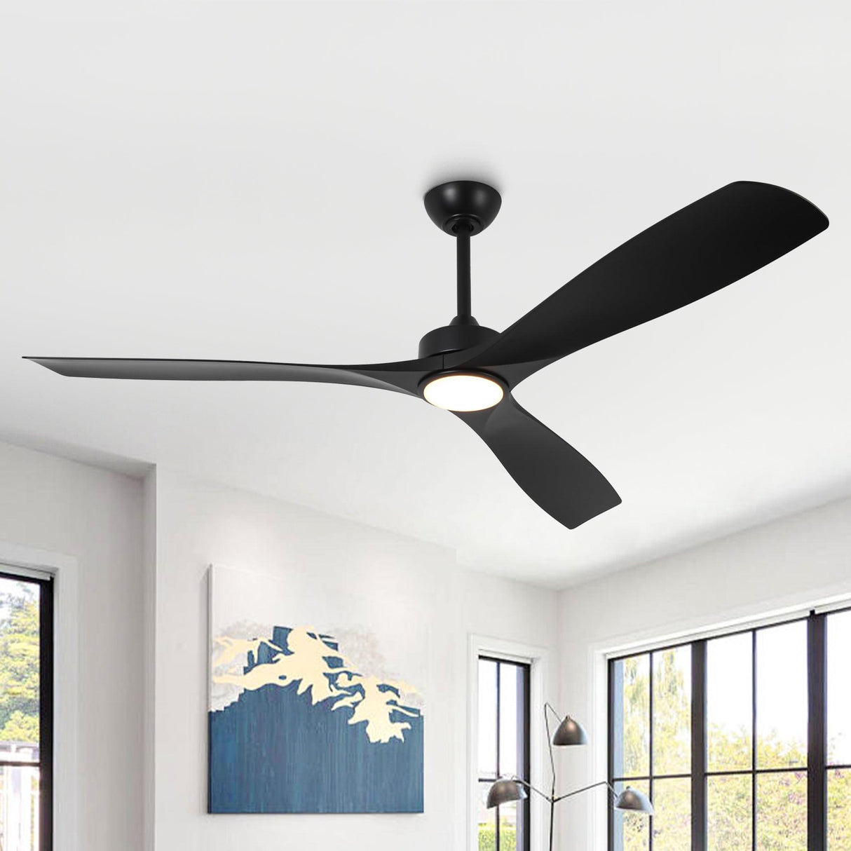 60 Inch Alexi DC Motor Modern Downrod Ceiling Fan with LED Light