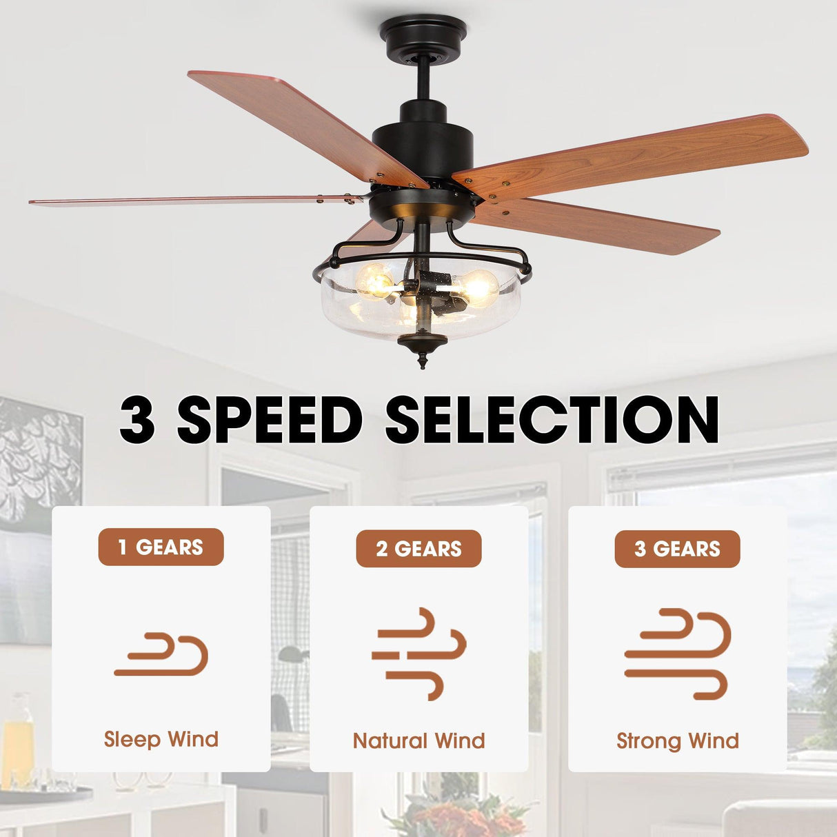 52" Mumbai Industrial Downrod Mount Reversible Ceiling Fan with Lighting and Remote Control